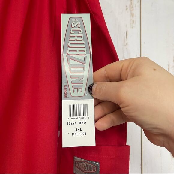 NWT Scrubzone Elastic Waist Scrub Pants. Size 4XL. Classic Red - Picture 3 of 8
